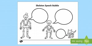 Skeleton Speech Bubble Worksheet to Support Teaching on Funny Bones
