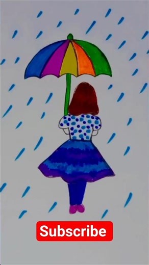 how to draw a rainy day #youtubeshorts #shortsfeed #shorts #drawing #drawingtutorial #artandcraft