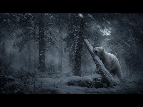 Forest Winter Blizzard ❄️ Howling Wind & Falling Snow for Deep Sleep 10 Hours ASMR