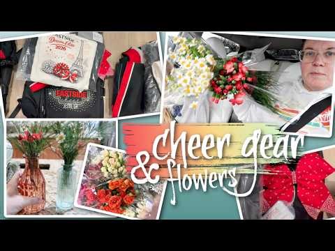 A RANDOM DAY OF FLOWERS AND CHEER GEAR | SPEND THE DAY WITH ME DOING WEDDING & CHEER PREPARATIONS