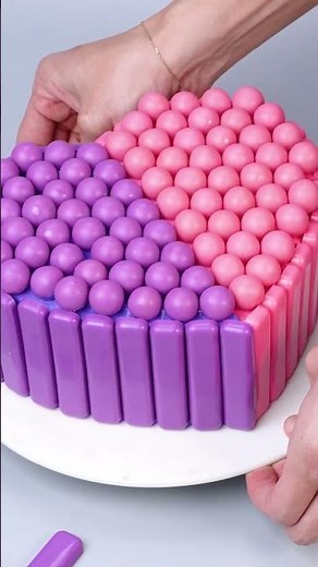 💗💜 The Cutest Candy Cake #cake #cakedecorating #cakedesign