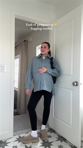 Stylish Pregnancy Leggings Outfits for 38 Weeks
