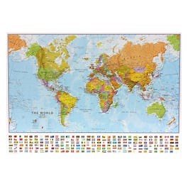 World Political Map Laminated Scale 1:40m - 100 x 70 cm