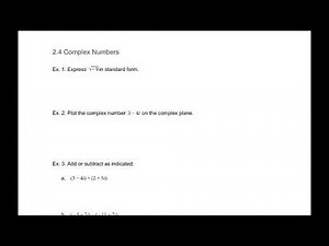 2.4 Complex Numbers