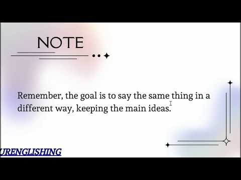 PARAPHRASING//// semestre2 ////english studies