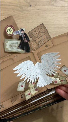 3D pop-up paper craft 🪄 Handmade Harry Potter scrapbook album #scrapbooking #popup #popupalbum