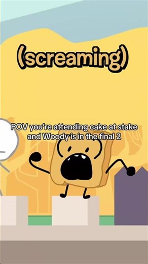 Woody wants to stay in the game #bfdi #woodybfb #bfb #cakeatstake