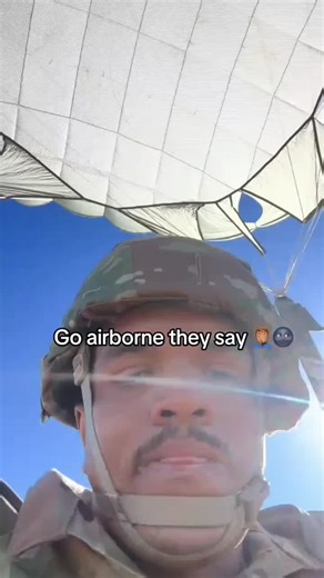 this is a soldier jumping out of a airplane and his friend is under him fighting for his life because he don't know how to use a parachute 😲😳👀💯