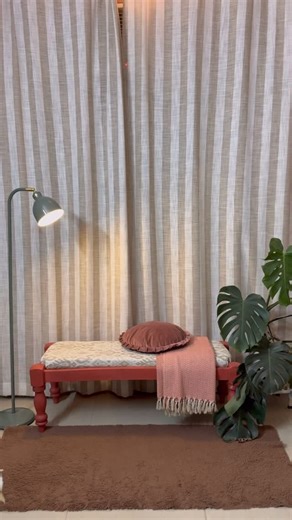 Ayesha Preet on Instagram: "Refurbishing this bench was a whole journey..😁 I removed the original rope seating & added a cushioned bench instead. I first wanted to keep the wood natural,but because of the holes & uneven wood tone, paint was the smarter choice. And let me tell you.. painted furniture doesn’t look cheap. With the right products & technique, it looks premium and elegant! ❤️ Here’s exactly what I did: -Used Asian Paints Wood Filler to fix the surface -Sanded with 220 grit (used iBe