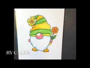 How to Draw A Spring Gnome Step by Step