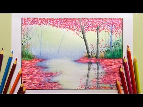 PAISAJE CON LAPICES DE COLORES PASO A PASO [Osvaldo Latino]