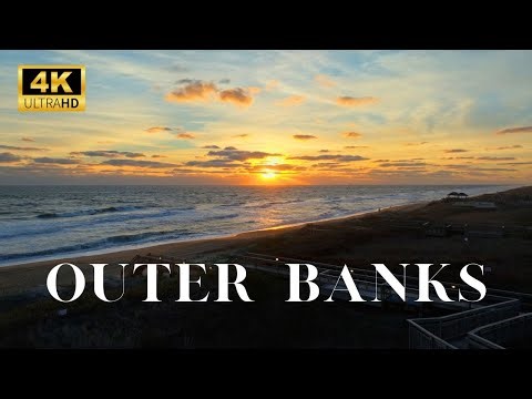 Above OBX in 4K - 1 Hour of Relaxing Outer Banks Beach Aerial Video with Calming Ocean Sounds