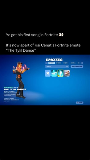 Rap News 💿 on Instagram: "Ye has officially got his first song added to Fortnite 😳👀 It’s now apart of Kai Cenat’s Fortnite emote “The Tylil Dance” Are you gonna cop it? - H/t: @kaicenat"
