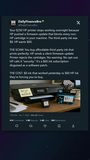 Your 250 dollar printer stops working because of this greedy reason