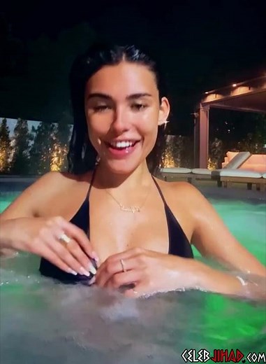 Madison Beer - Black Bikini in Hot Tub
