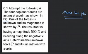 Q. 1 Attempt the following A The four coplanar forces are actin... | Filo