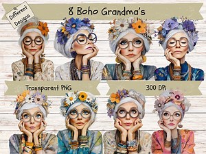 Boho Iris Apfel Grandma – Floral Headpiece Glasses Decor (instant Download) - Etsy Canada