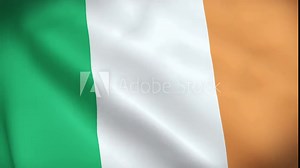Ireland flag seamless waving animation. Sign of Irish seamless loop animation. Ireland flag 4K background. Best stock of flag nation wave. Flag Waving in the Wind Continuously. Add noise effect
