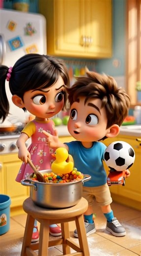 Niloya ve Mete Oyuncaklı Çorba Yapıyorlar 😂 #niloya #çorba #oyuncak #çizgifilm #komik