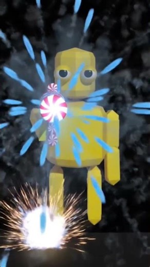 Shuriken cut NPC using Blue spicy mint gun