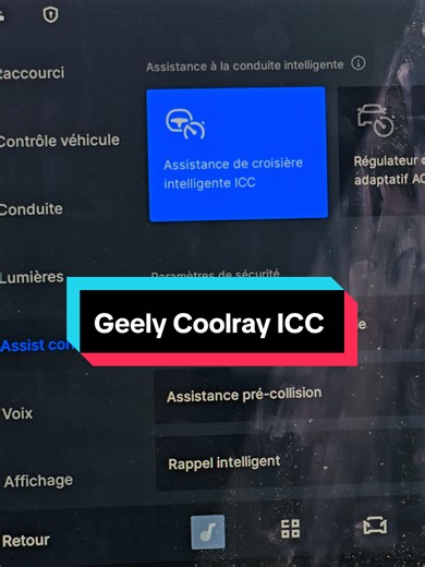 comment utiliser ICC Intelligent cruse control sur Geely Coolray 2025/2026 📦 Pack logiciel Geely Coolray (système international) 🌍 Choix de la langue directement depuis la tablette : 🇫🇷 Français | 🇬🇧 Anglais | 🇩🇿 Arabe 🎙️ Commande vocale en Français. ❄️ Nouvelles ecran réglages climatisation 📼 Superposition youtube sur toute les application ◀️ Bouton retour intégré ❌️ Fermer les application en arrière plan toute simplicité 🚗 Widgets véhicule affichés sur l’écran d’accueil :\u000b ⚙️ M