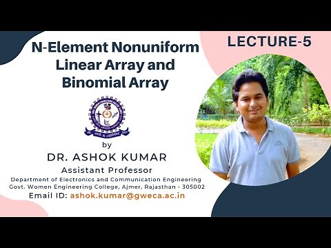 Lecture 5 | Nonuniform Amplitude N-Element Linear Array | Binomial Array | Dr. Ashok Kumar