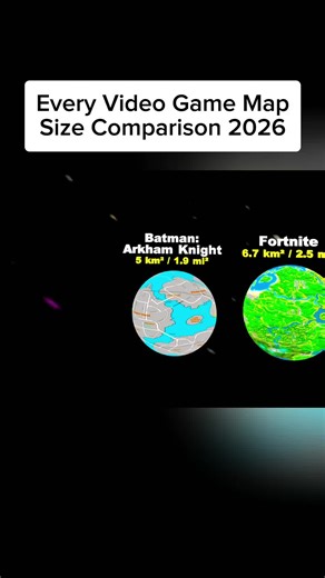 Every Video Game Map Size Comparison 2026. #videogames #gta5 #minecraft #fyp
