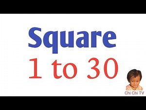 Square of Numbers 1 to 30 | Squares | Square of 1 to 30 | Square of Numbers 1 - 30