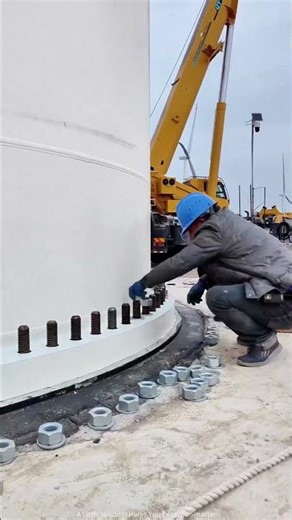 Wind Turbine Tower Connection Details: Bolt Tightening Demonstration