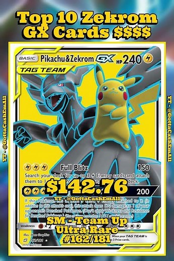 Top 10 RAREST & Most Expensive Zekrom GX Pokémon Cards! ⚡✨ #pokemon #top10 #tcg #pokémon #pokemontcg