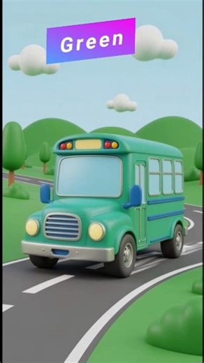 3D Cartoon School Bus Changing Colors While Driving #viralreels #kidzy Quest
