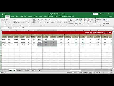 Antennas (RF/MW) Effective projected area (EPA) calculation sheet (ANSI-TIA-222-G/H)