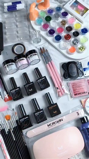 MOROVAN on Instagram: "🌟 Want to become a nail art pro? This product is a must-see! Unbox it with me and see how it performs! This acrylic is in my display window🛍️ #NailArt #unboxing #acrylicnails #acrylic #nailsalon #nudenail #whitenails #foryounails💅💅💅 #nailkit #gradientnails #polygelnails #nailsgel #nailshop #nailarttutorial #nailsartvideos #nailstamping #nailsart"