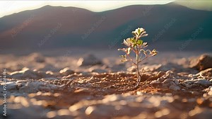 Closeup of a barren landscape, showcasing how climate change has altered oncethriving habitats and ecosystems.