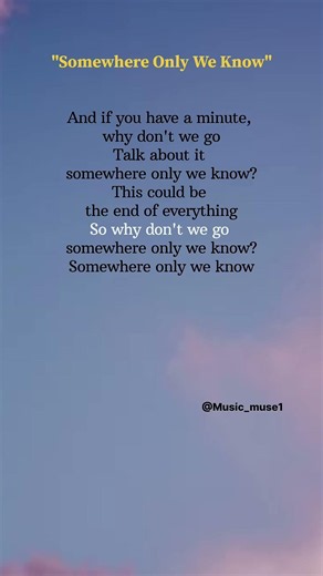 Somewhere Only We Know(Chorus ) lyrics - Keane (Cover by Rhianne)
