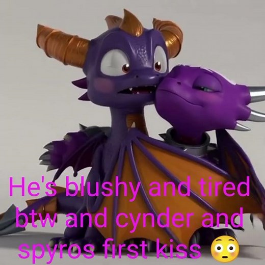 Spyro x cynder first kiss 💜🖤