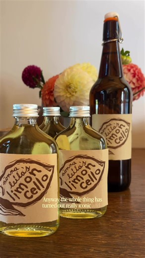 This is maybe my coolest project to date. Making the contents AND the branding. How special is making things with your hands? Can't wait to gift them 💛🍋 #limoncello, #branding, #labels, #handmade, #italy