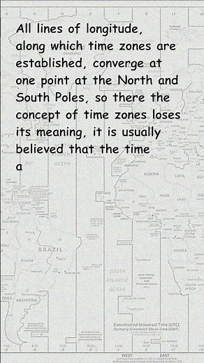 Time zone -12. North and South Poles.