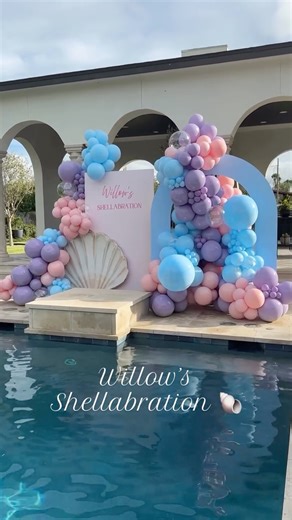 Marina’s Events on Instagram: "The perfect summer seashell party for Willow’s 12th Birthday! 🐚🤍 Planning + styling : @_marinasevents Backdrop: @cctx.photobooth Ballon styling (yurt): @luxeevents.cc Permanent Jewelry bar: @shop.luckyjewel Macarons: @the_dusty_spur_macarons Cake: @mksweetsbyb Custom seashells: @rachandry"