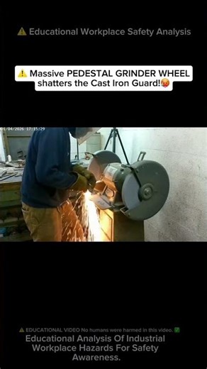 ⚠️ Heavy Pedestal Grinder GUARD EXPLOSION 🤯💥 (DEAFENING) #shorts