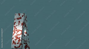 Rusty letter A, rusty alphabet font series 3D animation