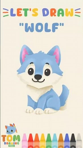 How to Draw a Wolf for Kids 🐺 | Easy Drawing Tutorial #drawingforkids #drawing4kids #howtodraw