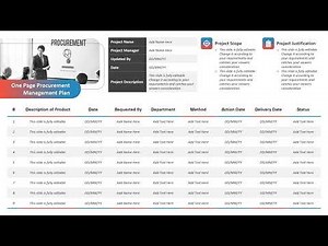 One Page Procurement Management Plan PowerPoint Template | Kridha Graphics