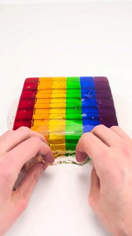 Acrylic Cubes Clear Slime shorts satisfying slime