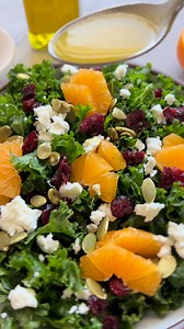 This salad is fresh and vibrant with tangy goat cheese and citrus dressing! Comment "RECIPE" to have a link to the recipe delivered straight to your DM. https://flavorthemoments.com/kale-salad-with-goat-cheese-cranberries-and-orange/ | Flavor The Moments