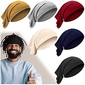 SATINIOR 6 Pcs Spandex Dreadlock Cap Dreadlock Tube Bands Unisex Men Women Elastic Hair Dreads Head Wraps Headbands for Dreads Accessories, 6 Colors(Bright Color)