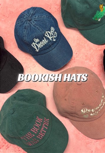 ✨🧢Happy National Hat Day!🧢✨ With these bookish hats, there’s a perfect fit for every reader…📚 #bookishmerch #booktok #hat #nationalhatday #outofprint