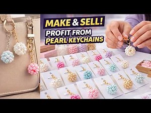 I Made 50 Mini Pearl Ball Keychains in One Day 💎 | Easy DIY Jewelry | Make & Sell