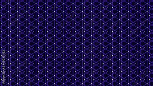A visually striking and modern geometric pattern in blue and purple. The design consists of grid formation of small squares and rectangles made up of intersecting lines, creating minimalist aesthetic