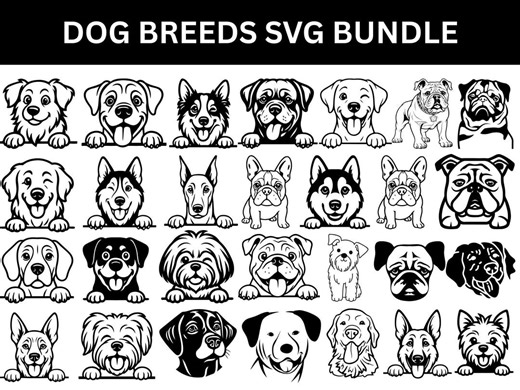 Dog Breeds SVG Clipart Bundle,files for Cricut,instant Digital Download - Etsy